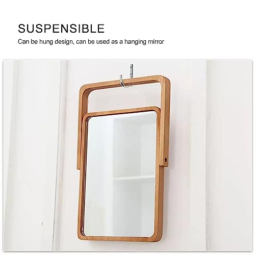 Mokoze Wood Desk Mirror, Adjustable Tabletop Vanity Mirror, 10.55" x 7.87" | Clear Glass Reflection, Ideal for Vanities, Dressers,, Shelves, Countertops, Tabletop or Wall Display