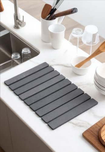 Stone Dish Drying Mat XL 24" x 16" Diatomite Kitchen Drying Mat (24" x 16") | XL Size – Fits Pots, Pans & Larger Dish Loads - size: 24" x 16"