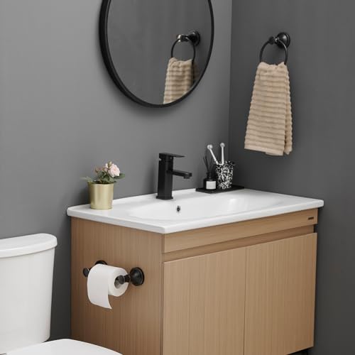 RUMOSE Pivoting Toilet Paper Holder and Hand Towel Ring, Oil Rubbed Bronze | Wall Mount, Bathroom Hardware Accessories 2 PCS Set, Toilet Tissue Roll Holder & Towel Hanger, Rustproof, Stainless Steel - color: Oil Rubbed Bronze