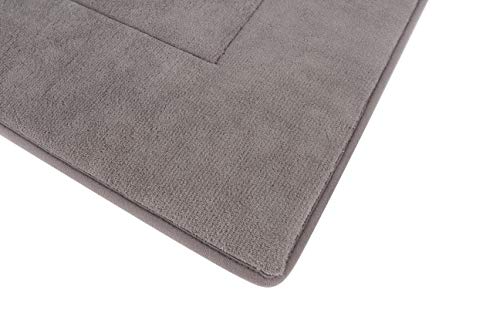 Ultra-Soft Extra-Thick Memory Foam Extra Long Bath Runner Mat (2 ft x 6 ft, Grey) - color: Grey, size: 2' x 6' (Rectangular)