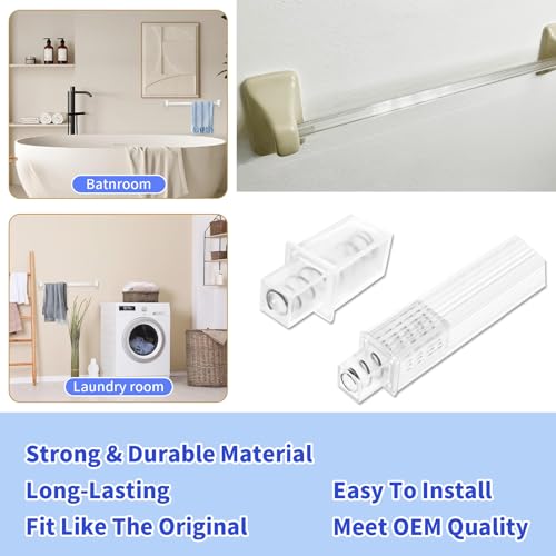 24 Inch Clear Bathroom Towel Bar Replacement Bar with Adjustable Spring End Sturdy Plastic Ceramic Rack Replacement Towel Bar Suitable for Kitchen and Bathroom Towel Storage - size: clear-1 piece