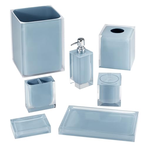 IZOD - Tumbler, Resin Multipurpose Countertop Accessories, Dorm Room Essentials, Modern Home Decor (Marina Collection, Blue)