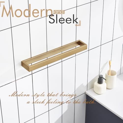 KOKOSIRI Towel Holder 16-Inch Hand Towel Bar Kitchen Rack Champagne Bronze Stainless Steel for Bathroom Wall Mount, 1 Pack B4008CPG-L16 - color: Champagne Bronze, size: 16-Inch