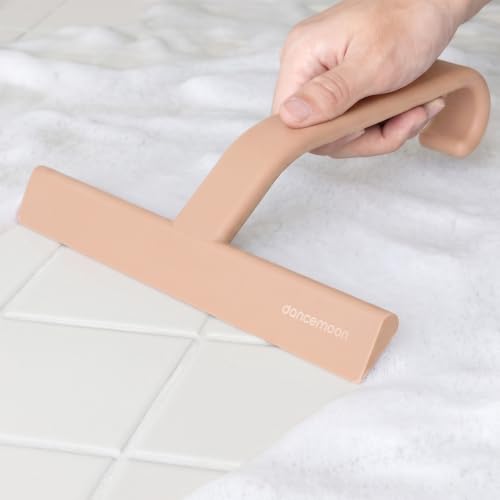 JustHang Shower Squeegee with Built-in Hook, 10-Inch Terracotta | Award-Winning Design, All-One-Piece Soft-Touch Silicone, for Glass Door, Bathroom, Window, Mirror, Tile Wall, Car - color: Terracotta