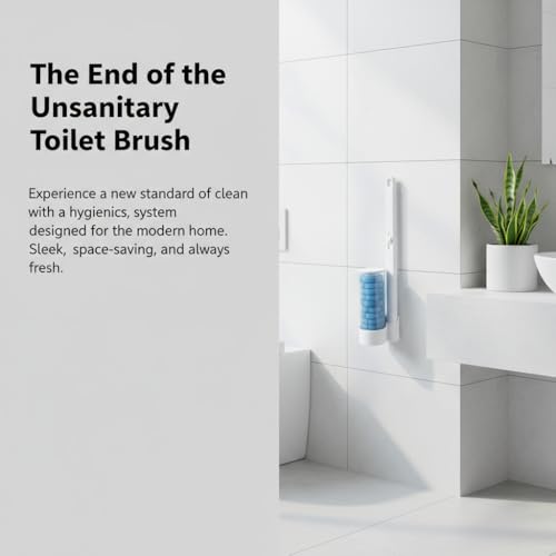 Disposable Toilet Brush for Bathroom Cleaning, Toilet Brush and Holder Set, Deep Cleaning Toilet Bowl Cleaner with Replaceable Heads, Hygienic Storage Design (White -Full Set with 24 Refills) - color: White -Full Set With 24 Refills