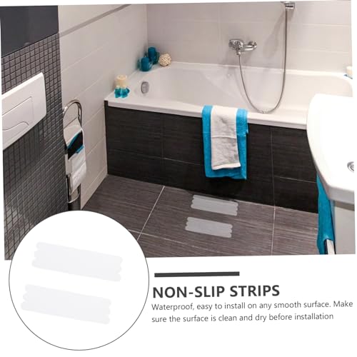 VOSAREA 36Pcs PET Anti-Slip Strips for Bathtubs, Stairs and Floors | PET Plastic Build, Waterproof Adhesive, Selection, Kitchen Use, 36pcs Set for Wet Surfaces - size: 36 Pcs