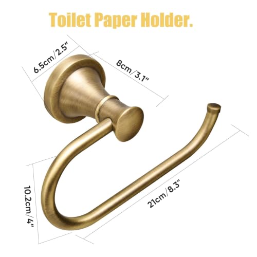 Toilet Paper Holder Wall Mounted Bathroom Tissue Holder Antique Brass | Pivoting Tissue Roll Holder, High Quality Stainless Steel Hand Towel Ring Rustproof, Bathroom Accessories,Toilet Storage - color: Antique Brass