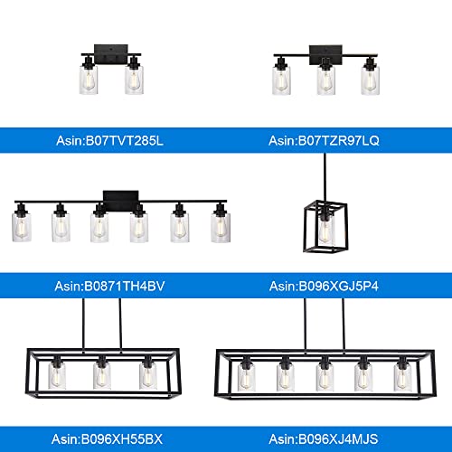 MELUCEE 40 Inches Length 5-Light Bathroom Vanity Light Fixtures Black | Industrial Wall Sconce Lighting with Clear Glass Shade for Living Room Bedroom Hallway Kitchen (Patent No.: US D963914 S) - color: Black, size: 5-Light