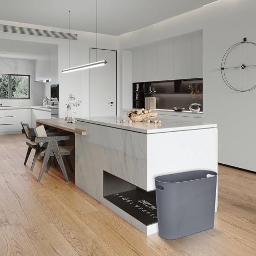 3 Pack Bathroom Trash Can, 3.2 Gallon Slim Waste Basket, Plastic Bathroom Wastebasket Slim Garbage Can for Narrow Spaces Bathroom Bedroom Kitchen Office at Home, Grey - color: Grey