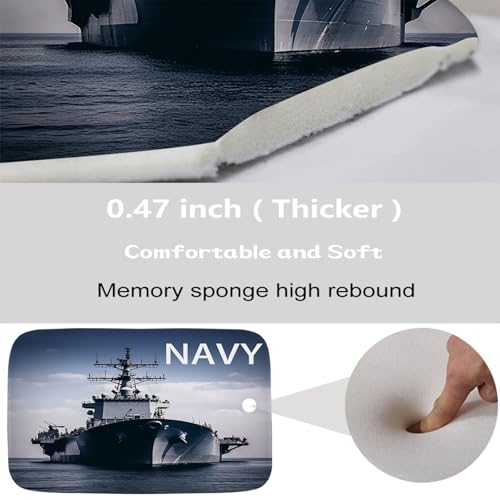 Bathroom Mat Set Modern Ocean Nautical Boys Bathroom Rugs Sets 3 Piece Military Cool, Memory Foam Bath Rugs, U-Shaped Toilet Rug Non Slip Absorbent Blue - color: Color21