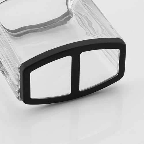 H Halston Heavy Weight Glass Toothbrush Holder, Organizer for Bathroom, Kitchen, Office, Home Storage - color: Black 4