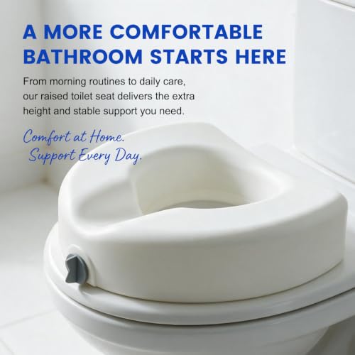 5" Locking Toilet Seat Riser,Elevated Raised Toilet for Senior,350lb | for Pregnant, Adults, Seniors, Disabilities, and Elderly, Fits Standard Round Toilet - size: Standard