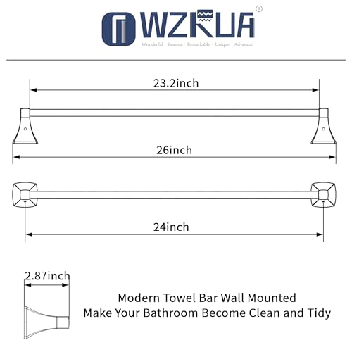 24 Inch Chrome Towel Bar Towel Rack for Bathroom Kitchen Hand Towel Holder Dish Cloths Hanger SUS304 Stainless Steel Rustproof Wall Mount - color: Chrome, size: 24 inch