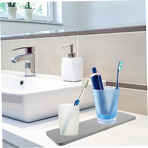 Water Absorbent Diatomite Mat for Quick Drying Sink Countertop Use for Bathroom Accessories