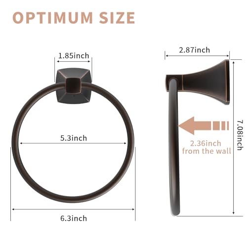 Hand Towel Holder for Bathroom Oil Rubbed Bronze Towel Ring Stainless Steel and Zinc Alloy Towel Hanger Wall Mount for Bath, Kitchen - color: Oil Rubbed Bronze