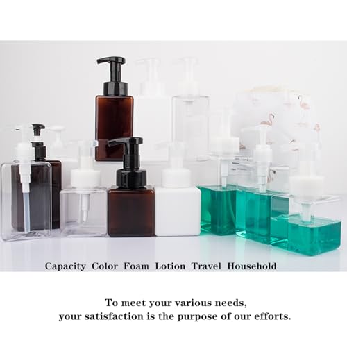 2 Pack Foaming Soap Dispenser, 15 Oz Refillable Plastic Pump, Clear | 450ml Empty Foam Soap Bottles for Hand Soap, Ideal for Bathroom Vanities, Kitchen Sink, Hospital, Clinic and More