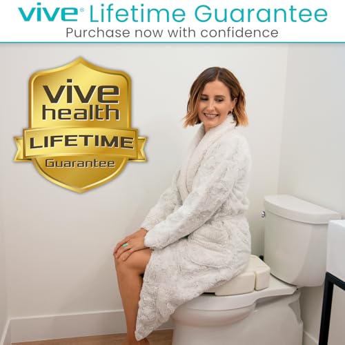 Vive Raised Toilet Seat (Standard, Adds 3.5 Inches) - Elevated Toilet Seat Riser & Extender for Seniors & Handicap - High Rise Toilet Extension for Elderly - Portable Commode Toilet Booster for Adults | Riser & Extender for Seniors & Handicap - High Rise
