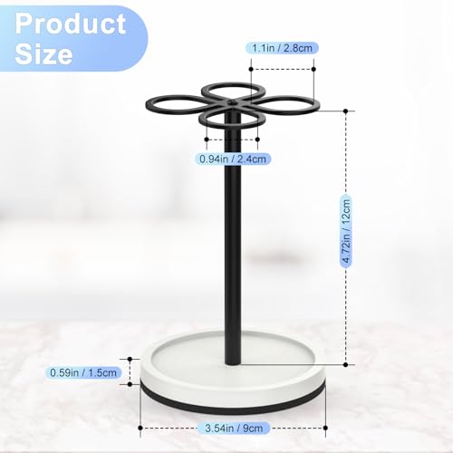 Luxspire Toothbrush Holder Stand, 4 Slots, Matte Black | Stainless Steel Tooth Brush Holder with Diatomaceous Earth Base, Toothbrush Holders for Bathrooms - color: Matte Black