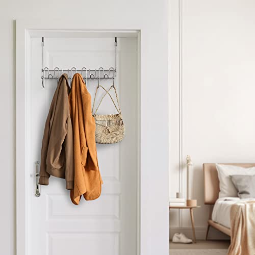Deco Brothers Over The Door Hook Organizer with 11 Hooks, Chrome - color: Chrome
