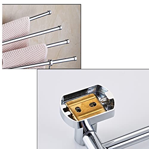 FAMMIX Modern Brass Chrome Swing Out Towel Bar, Folding Arm Swivel Hanger Bathroom Storage Organizer Rustproof Wall Mount, Swivel Towel Rack for Shower Room, Kitchen 5Bars - size: 5Bars