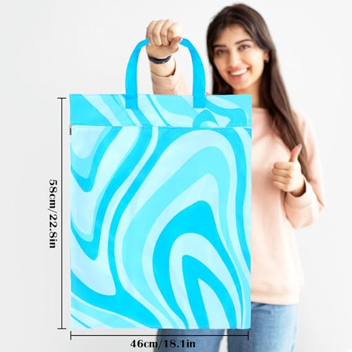 2 Pcs Large Travel Laundry Bags - Waterproof with Handle, Washable Dirty Clothes Bags for Travel, Wet & Dry Bag, Bathing Suit & Gym Clothes Laundry, Swimming Pool & College Dorm - color: Abstract Wavy