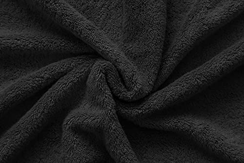 Cotton Paradise 100% Cotton Turkish Towel Set, Soft Absorbent Quick Dry, 4 Piece Bath Towel Set, Coal Black - color: Coal Black, size: 27"x54"