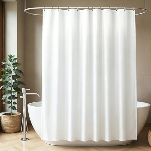 Felisa 2 Pack Waterproof Fabric Shower Curtain Liner,Hotel Quality Shower Liner with 3 Large Magnets, Odorless Cloth Washable Lightweight Bathroom Curtain,Sturdy Rustproof Grommets,72 x 72,White - color: White, size: 72"W x 72"L (Pack of 2)