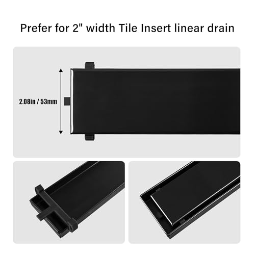 Plastic Clip for HTOH Linear Shower Drain, Tile Tray Supporter, Black,6 PCS | Shower Drain Clips, Black Plastic Clip, for HTOH 2-in-1 Tile-Insert Bathroom Linear Drain - color: Black