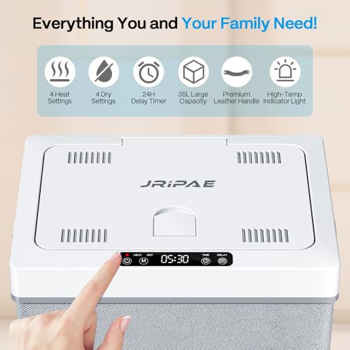 Jripae 35L Towel Warmers for Bathroom, Foldable Towel Warmer, Bucket Hot Towel Warmer Spa with Dryer, Delay Timer & Dry/Heat Modes - Fits Robe, Blanket or Large Towels, PJ's