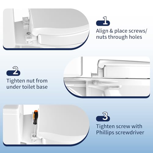 Raised Toilet Seat, Elongated 18.5", Soft Close | 2.91" elevated height, quick-release design, stable PP construction, easy installation, fits most standard elongated toilets - size: Raised Seat Only