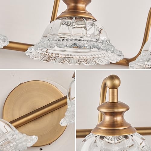 XIEDUN 45" Bathroom Light 6 Light Vanity Light Fixtures (Exclude G9 Bulb) Vanity Lights for Bathroom - color: Brass, size: 6 Light A