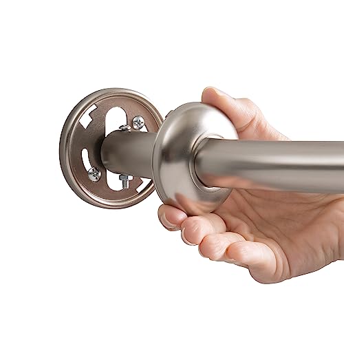 Bath Bliss Curved Shower Rod | Adjustable 42"-72" Inch | Bathroom Shower Curtain and Liner Rod | 33% More Space | Wall Mounted | Easy Installation | Iron | Satin - color: Satin