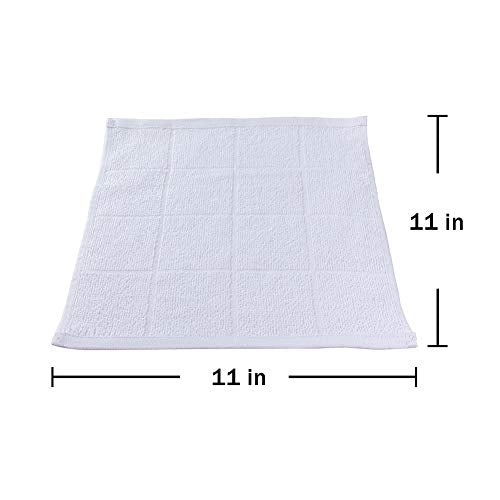 Glynniss Dishcloths Kitchen Highly Absorbent Dish Rags 100% Cotton Dish Cloths for Washing Dishes, Cleaning (11 x 11 Inches, 24 pcs, White) - color: White