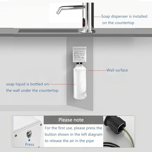 Automatic Soap Dispenser Touchless for Kitchen and Bathroom, Sink Built in Commercial Electric Soap Dispenser,Upgraded Infrared Sensors, with Bottle and Pump Electroplated 33.81oz/1000ml - size: Drip-Silvery