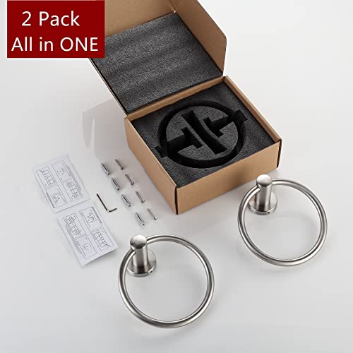 BGL Brushed Nickel Towel Ring Brushed Nickel Hand Towel Holder Stainless Steel Towel Ring for Bathroom 2 Pack - color: Brushed Nickel(2 Pack)