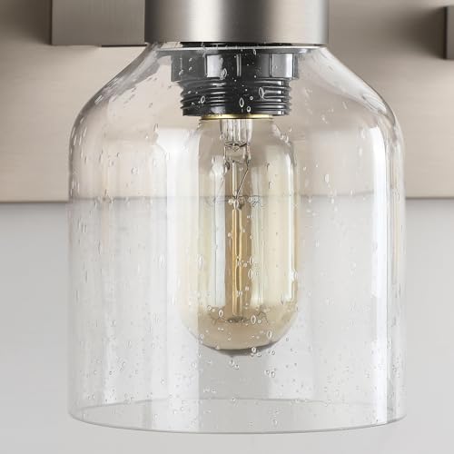 PRESDE 2 Lights Bathroom Vanity Fixtures Over Mirror Brushed Nickel Bathroom Light Fixture with Bubble Glass Globes - color: Brushed Nickel(with Bubbles), size: 2-lights