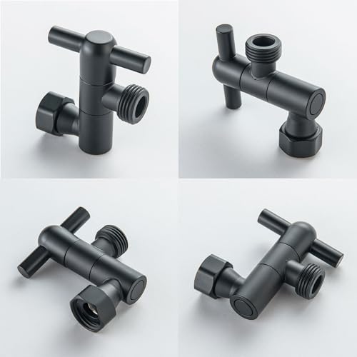 All Metal Shower Head Elbow Adapter, Stainless Steel Shower Arm Extension Connector for Shower Heads, Matte Black