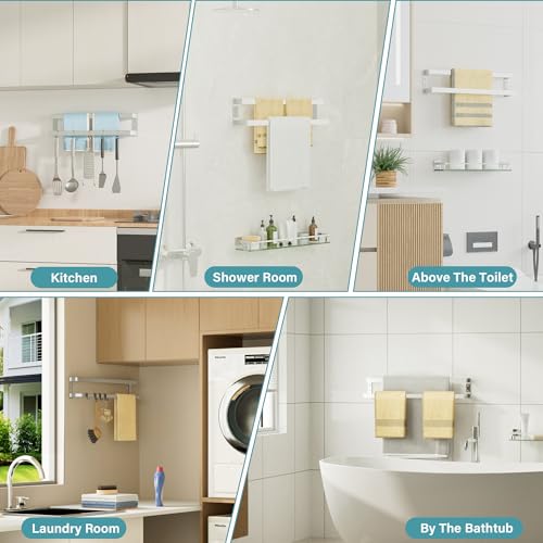 Alise Double Towel Bar, 32" Double Towel Racks for Bathroom,Polished Chrome | Bathroom Towel Rack Wall Mounted, 3.54" Wide Faster Drying, Ladder Design, SUS304 Stainless Steel - color: Polished Chrome, size: 32-inch