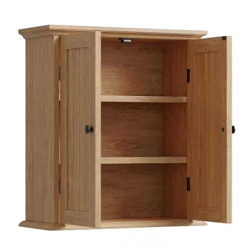 ChooChoo Bathroom Wall Cabinet with 2 Doors, Over The Toilet | 8.8"D x 21.1"W x 24"H, Medicine Cabinet, Adjustable Shelves, Cupboard, Natural - color: Natural, size: 8.8"D x 21.1"W x 24"H