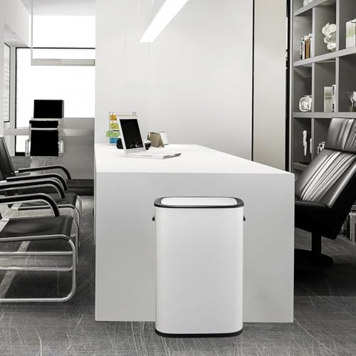 10.5 Gallon Smart Trash Can Touchless with Lid, 50L Motion Sensor Automatic Trash Can for Bedroom, Bathroom, Kitchen, Office, White