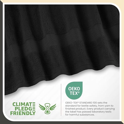 Martex 6-Piece 100% Ringspun Cotton Towel Set, Black | Quick Dry, Super Absorbent & Soft, Lightweight, 2 Bath, 2 Hand, 2 Wash Cloths - color: Black