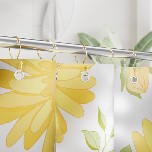 AmazerBath Shower Curtain Hooks Gold Shower Curtain Rings, Simple Double Hook Shower Curtain Hooks Rust Proof, Metal Smooth Shower Hooks for Shower Curtain Rod, 12 Pcs Shower Rod Hook Light Gold - color: Light Gold, style: Minimalist - Double Shower Hooks