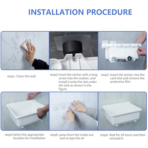 Freestanding Single Bowl Utility Sink, Kitchen Wall-Mounted Sink 16.9 x 12.8 Inch laundry tub With 1.26 faucet hole Plastic Sinks for Home Restaurant Dorm Garage Bathroom,Laundry slop sink (white) - color: White