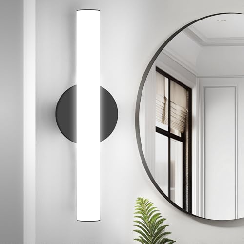 Modern Dimmable LED Vanity Light Bar Lighting, Bathroom Light Fixtures | 15.9 Inch LED Bathroom Light Fixture Over Mirror, 15W 1300LM Daylight White 5000K Wall Sconces Lighting, Black Bath Light Bar - size: 1 Count (Pack of 1)