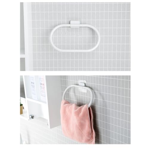 Healifty No Drill Rings Towel Holder Stainless Steel Self-Adhesive Bathroom Towel Ring with Easy Installation and Fingerprint-Free Surface for Kitchen and Bathroom Use