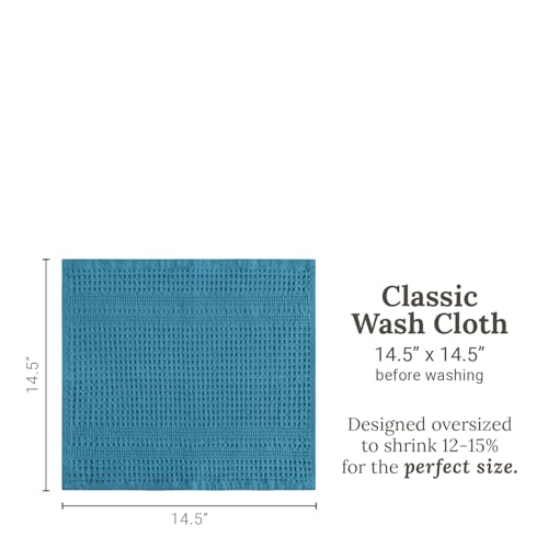 GILDEN TREE Waffle Towels Wash Cloths for Showering, Exfoliating Washcloth Face Towels, Quick Dry Towel Cotton Washcloths Set of 4, Classic Style (Aqua) - color: Aqua, size: Washcloth (4 Pack)