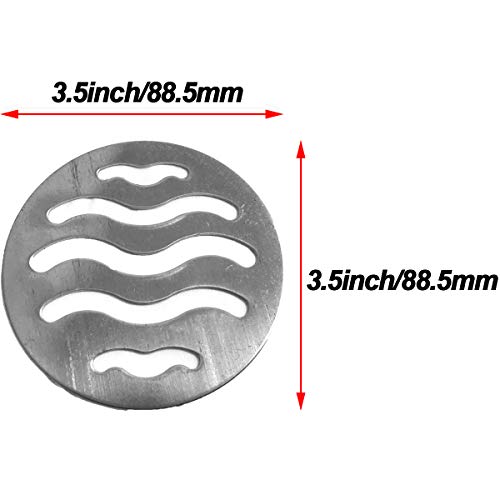 NGe 4Pcs Silver Tone 304 Stainless Steel Round Floor Drain Cover Drain Protection Cover 3.5 Inch 5 Holes - size: Round 3.5 Inch