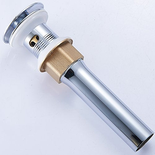 Vessel Sink Drain,Bathroom Pop-up Drain with Detachable Basket Stopper, Anti-Explosion and Anti-Clogging Drain Strainer, Sink Drain Assembly with Overflow Polished Chrome, REGALMIX RWF083H - color: Chrome, size: With Overflow