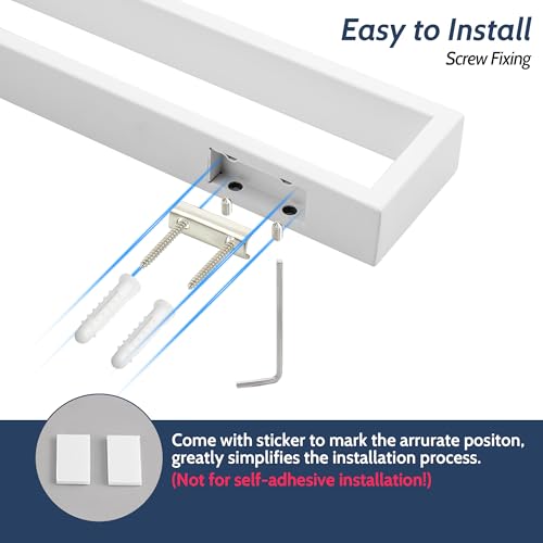 Sayayo White Towel Bar for Bathroom, 10 Inch Hand Towel Holder Wall Mount Square Towel Ring SUS304 Stainless Steel Towel Rack - color: White, size: 10 INCH