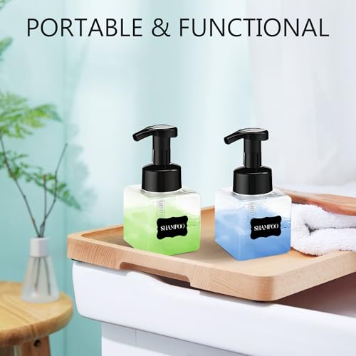 8.5 oz Foaming Soap Dispenser Plastic Foaming Pump Bottle, Refillable Dispenser with Plastic Pump, Empty Hand Bottles for Liquid Soap, Shampoo, Bathroom,Hotel,Restaurant (15, Transparent) - color: Transparent, size: 15